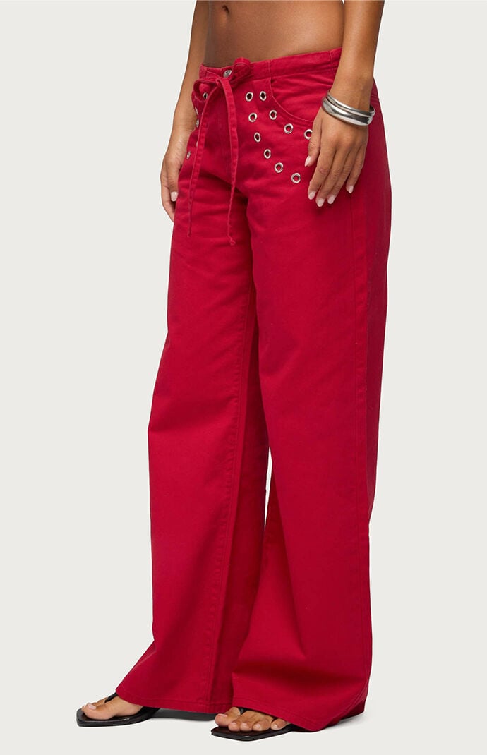 Edikted Kala Grommet Low Rise Baggy Jeans