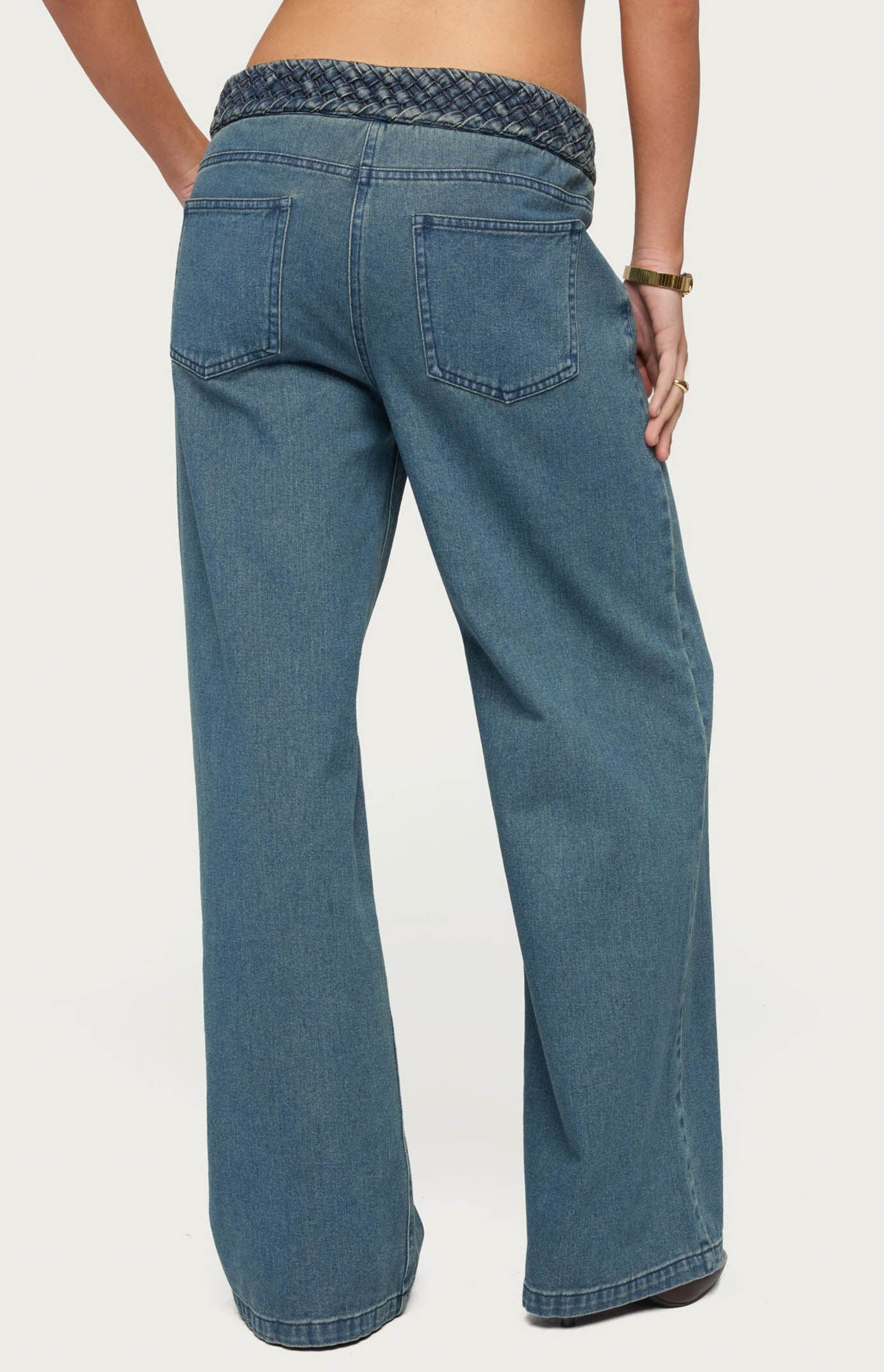 Edikted Braidey Low Rise Baggy Jeans
