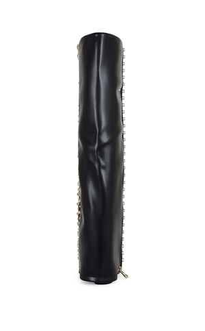 Women's Agustue Black Studded Faux Leather Western Boots image number 3