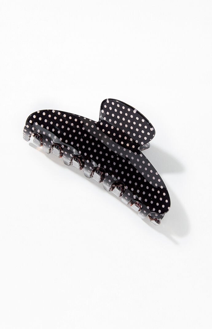 LA Hearts Black & White Polka Dot Hair Claw Clip
