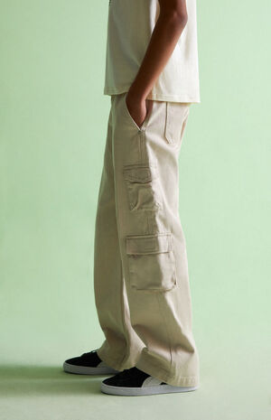 Off White Baggy Cargo Jeans image number 4