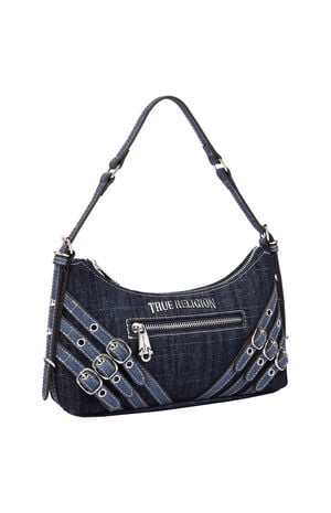 Triple Straps Dark Denim Shoulder Bag image number 2
