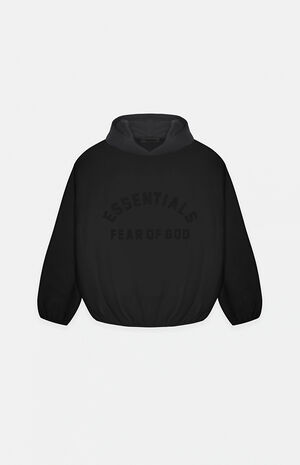 Essentials Black Nylon Fleece Hoodie image number 1