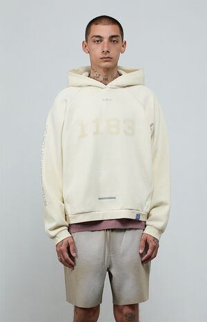 1183&nbsp;Light Gray Vintage Wash&nbsp;Heavyweight Raglan Oversized Fleece Hoodie image number 3