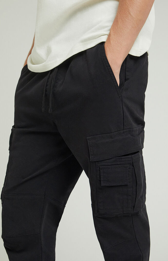 Stretch Black Slim Cargo Pants