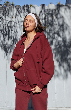 Burgundy Christy Full Zip Hoodie image number 2