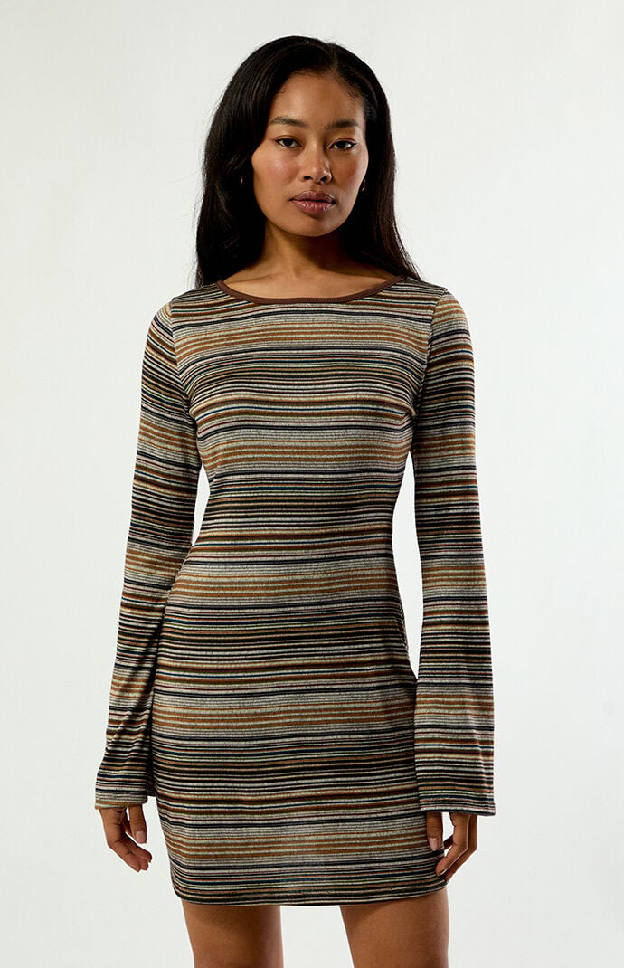 Your Favorite Aniya Striped Long Sleeve Mini Dress