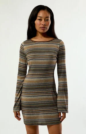 Aniya Striped Long Sleeve Mini Dress image number 2