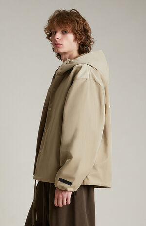 Desert Sand Textured Nylon Hooded Jacket image number 3