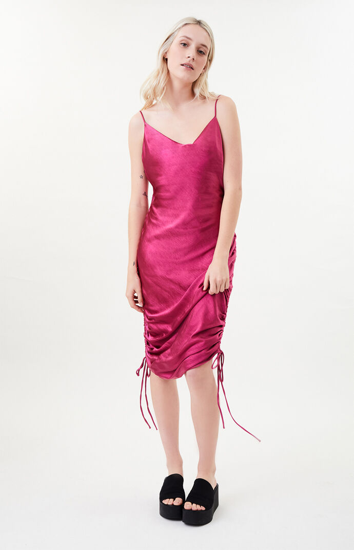 Magenta String Along Midi Dress
