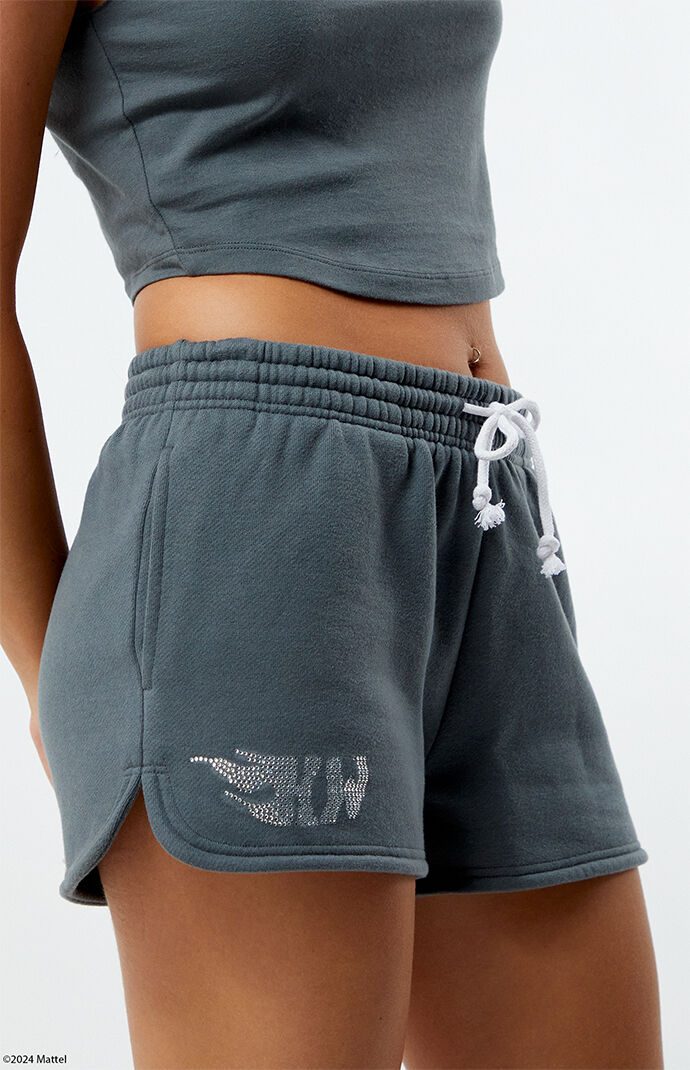 ショートパンツ 25SS [POLYSOOEM] Studded Dolphin Shorts - Grey STUDDED DOLPHIN SHORTS, GRAY - polysooem