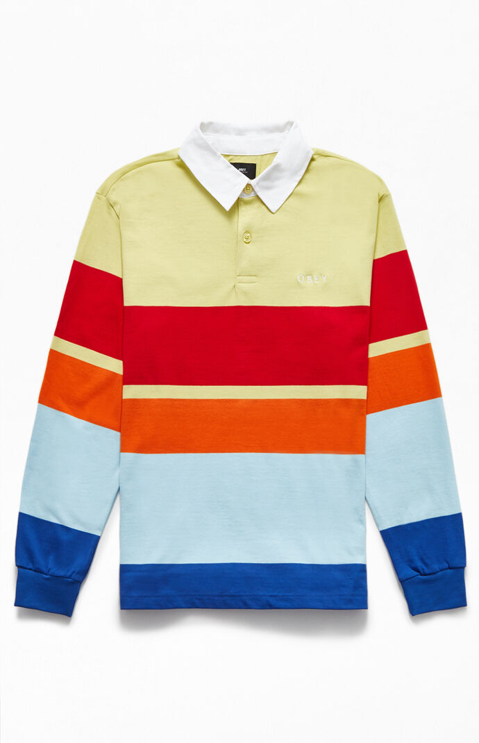Obey Automation Rugby Long Sleeve Polo Shirt Pacsun