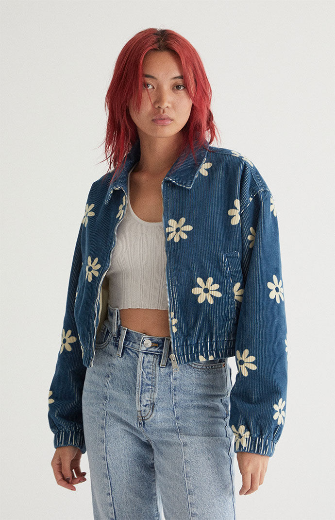 Floral cropped jacket store