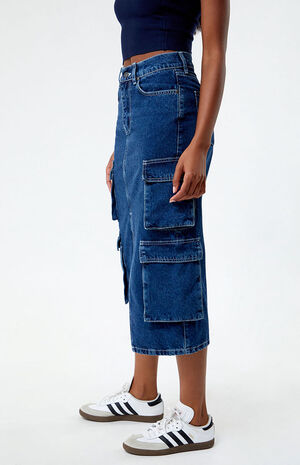 Soda Combat Denim Midi Skirt image number 3