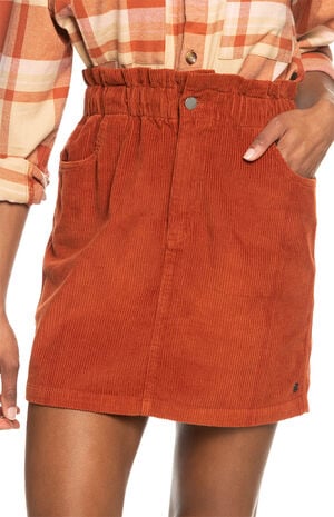 Brown Silent Days Corduroy Mini Skirt