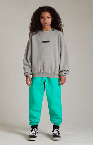 Essentials Dark Heather Oatmeal Crew Neck Sweatshirt image number 5