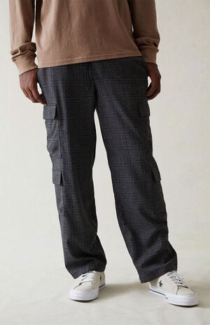 Stretch Plaid Cargo Trousers image number 1