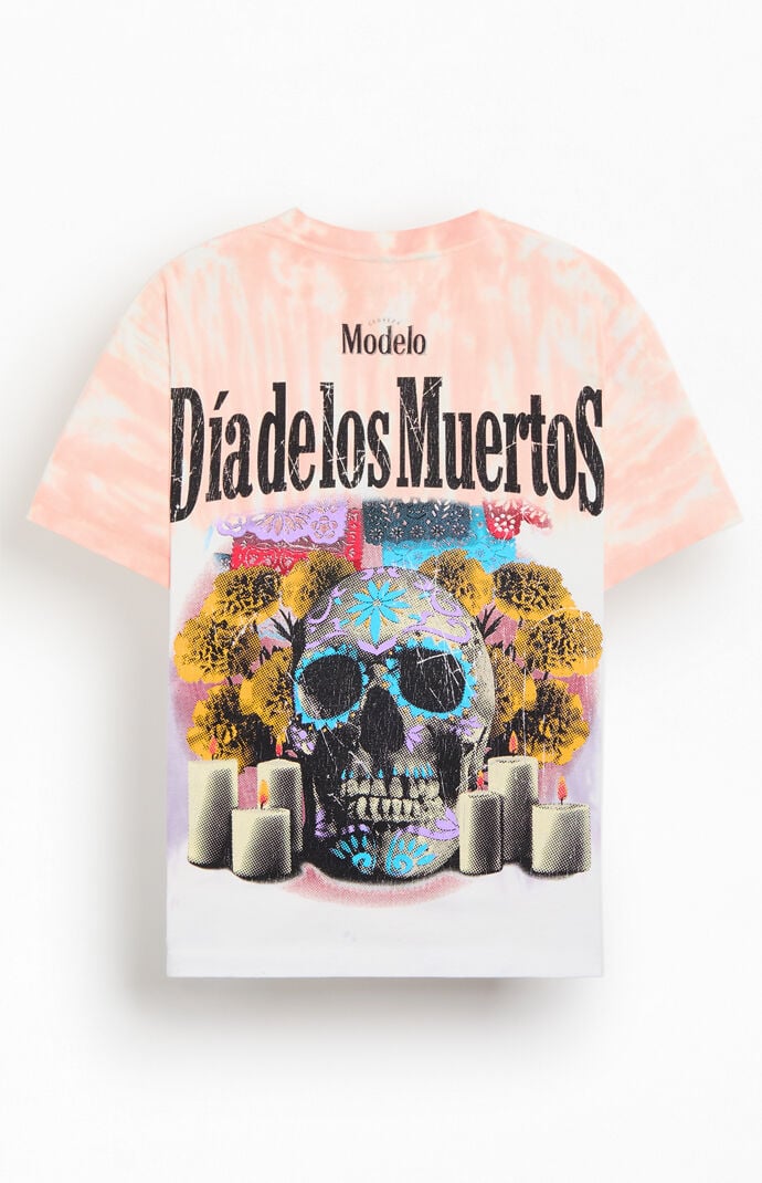 Modelo Altar Tie Dye Dia De Los Muertos T-Shirt