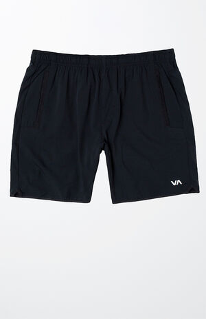 Black Yogger Stretch Athletic Shorts Black Yogger Stretch Athletic Shorts image number null