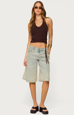 Kez Belted Knit Halter Top image number 5