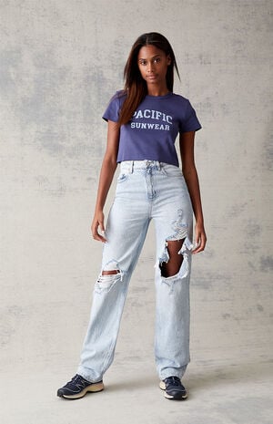 Eco Light Blue '90s Boyfriend Jeans image number 6