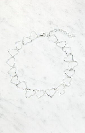 Silver Multi Heart Necklace image number 1