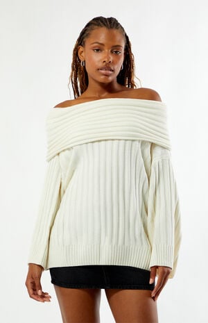 Off-The-Shoulder Oversized Sweater image number 1