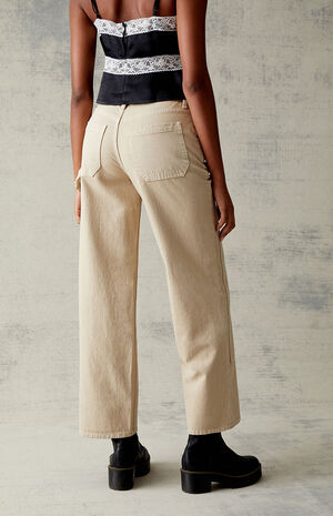 Gray Baggy Cropped Jeans image number 5