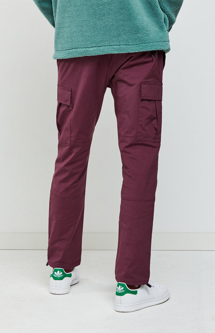 pacsun utility black nylon slim cargo pants
