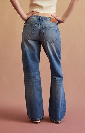 Medium Blue Low Rise Girlfriend Jeans image number 4