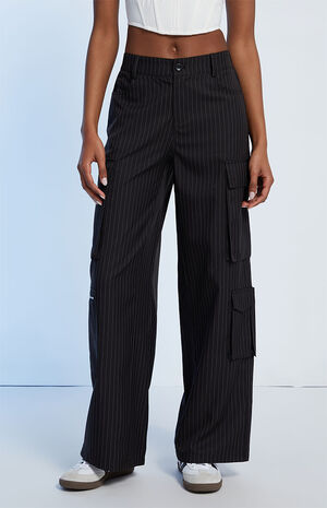 Pinstripe Grunge Cargo Trousers image number 2