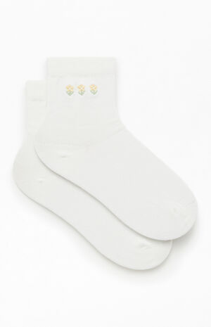 Flower Embroidered Ankle Socks image number 2