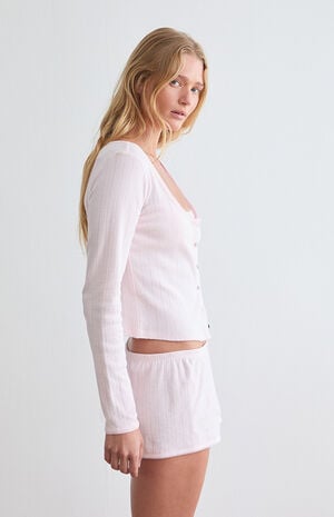 Pointelle Pajama Cardigan image number 3
