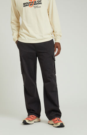Stretch Brody Black Cotton Cargo Pants image number 1