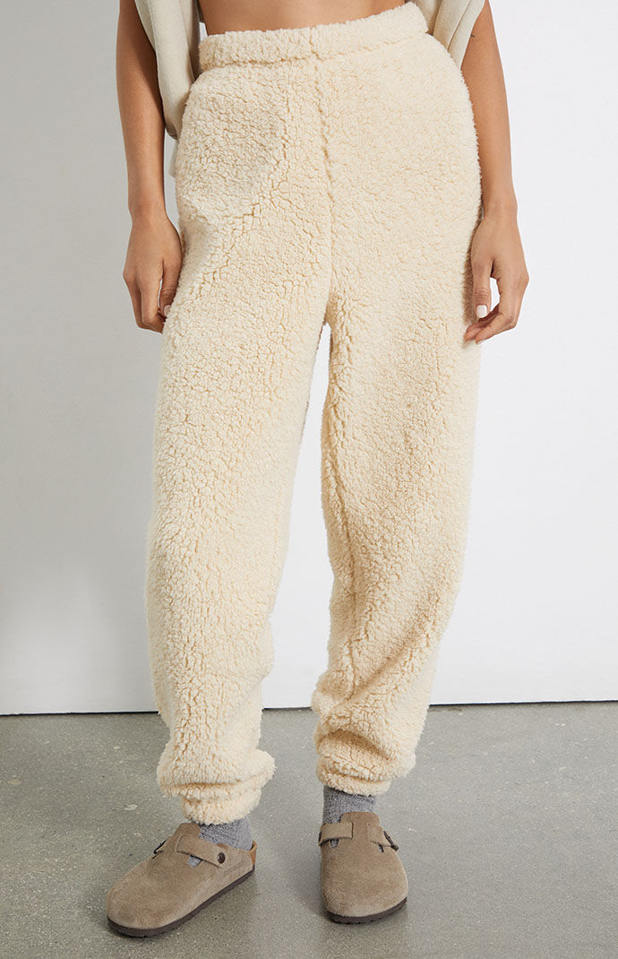 Womens sherpa sweatpants sale