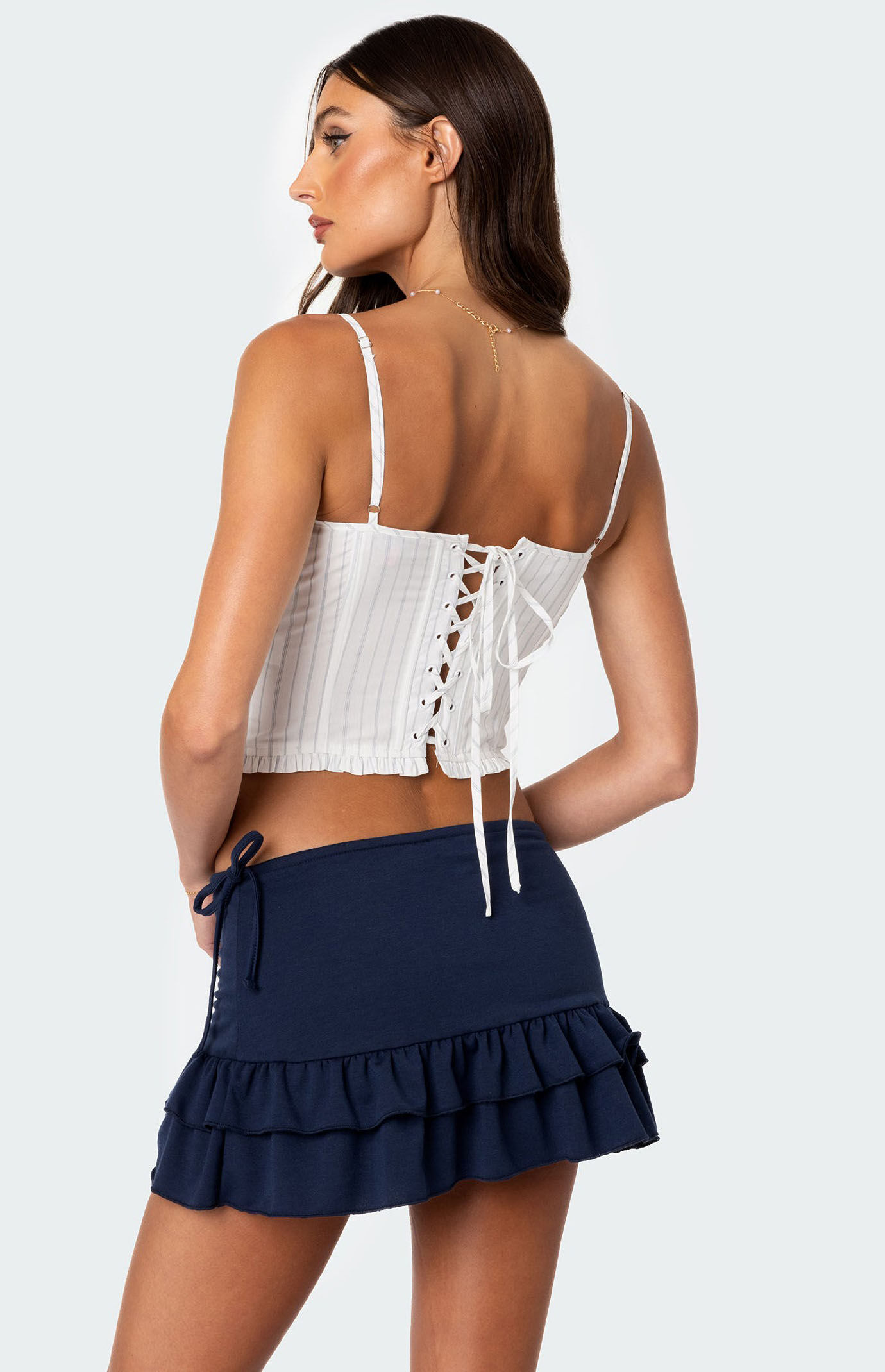Edikted Greca Striped Poplin Corset