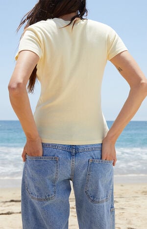 Yellow Loreen Short Sleeve Top image number 3