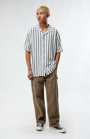 Terry Navy Viscose Camp Shirt image number 4