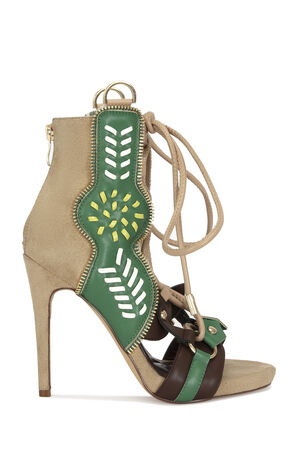 Women's Shainia Green Western Gladiator Stiletto Heels image number 1