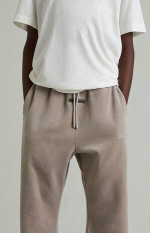 Kids Smoke Grey Velour Flare Sweatpants image number 5