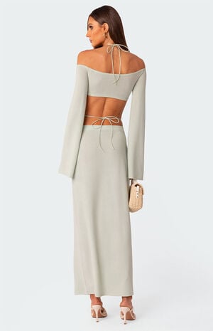 Celeste Off Shoulder Twist Crop Top image number 5