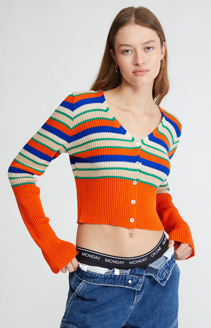 Daisy Street Striped '90s Cardigan | PacSun