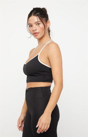 PAC WHISPER Active Black Charlie X-Back V-Neck Sports Bra image number 2