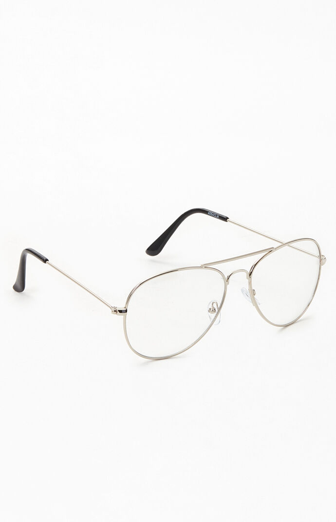 clear gold aviator glasses