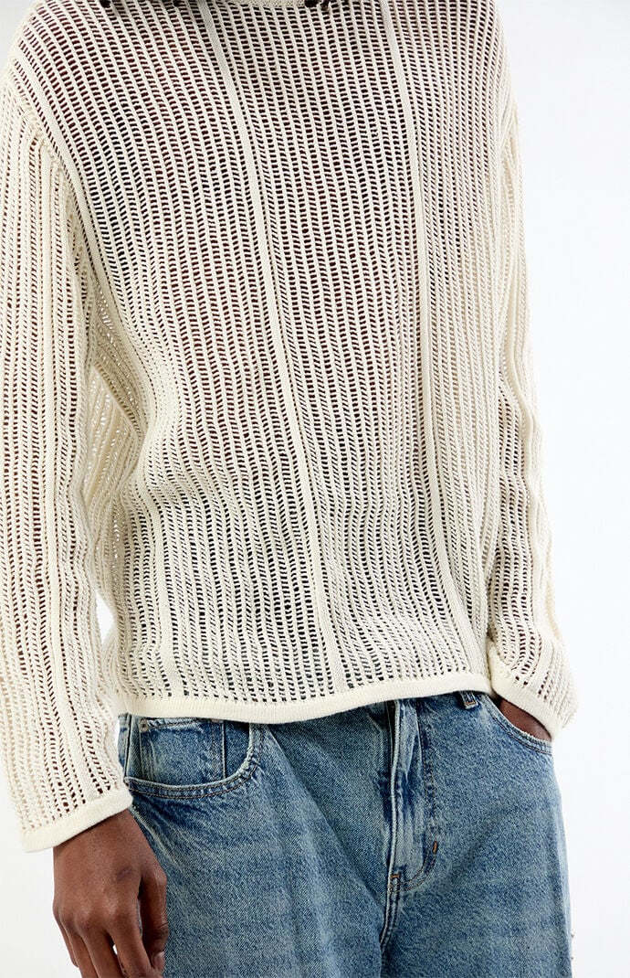Pacsun Sunset Open Knit Crew Neck Sweater