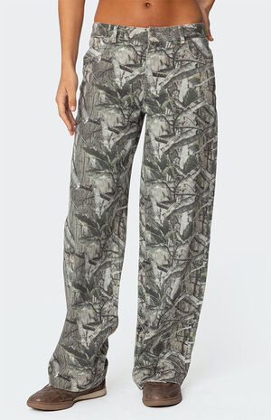 Camo & Bow Low Rise Jeans image number 2