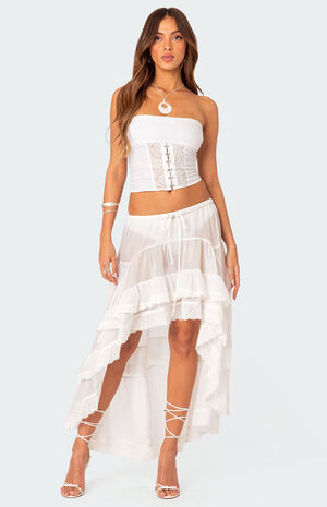 Lacey Linen Look Corset image number 2