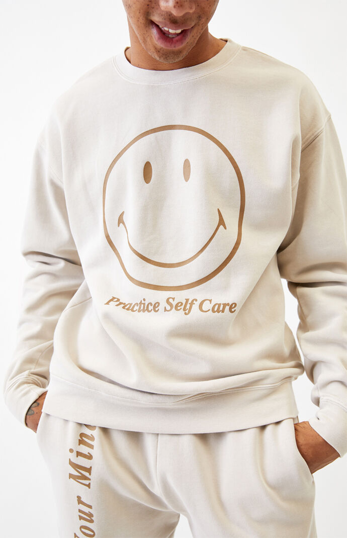 Smiley Self Care Crew Neck Sweatshirt