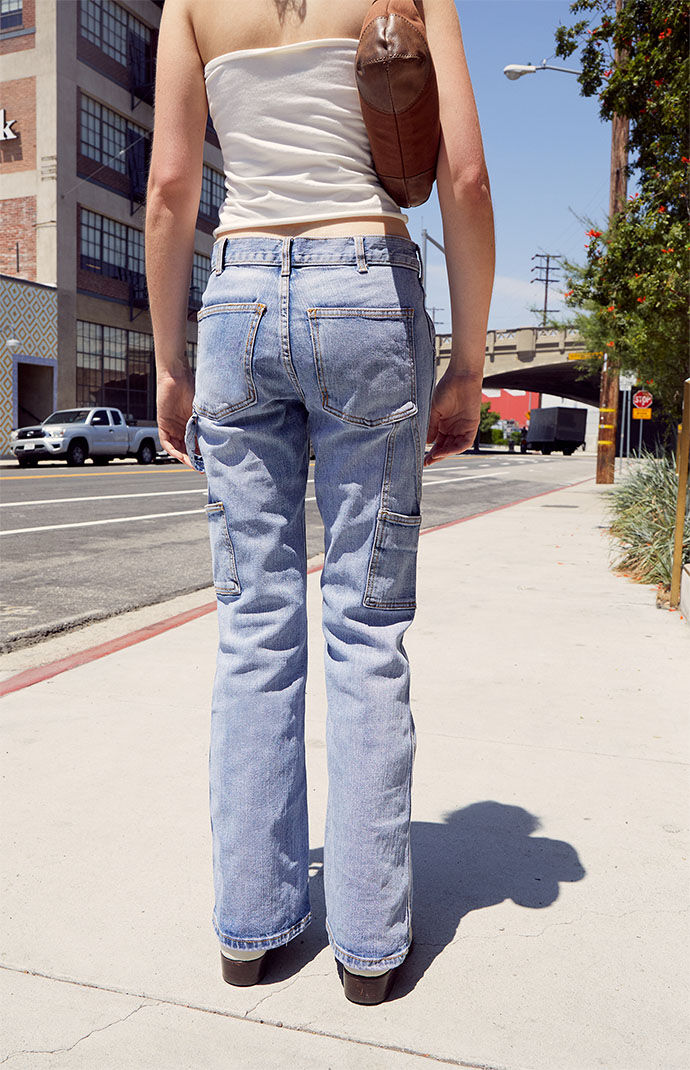 John Galt Light Blue Abbie Cargo Jeans PacSun