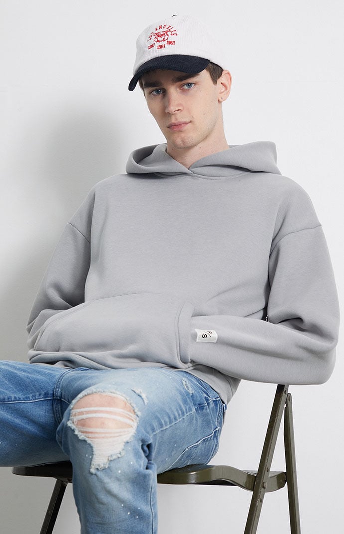 Solid gray hoodie sales